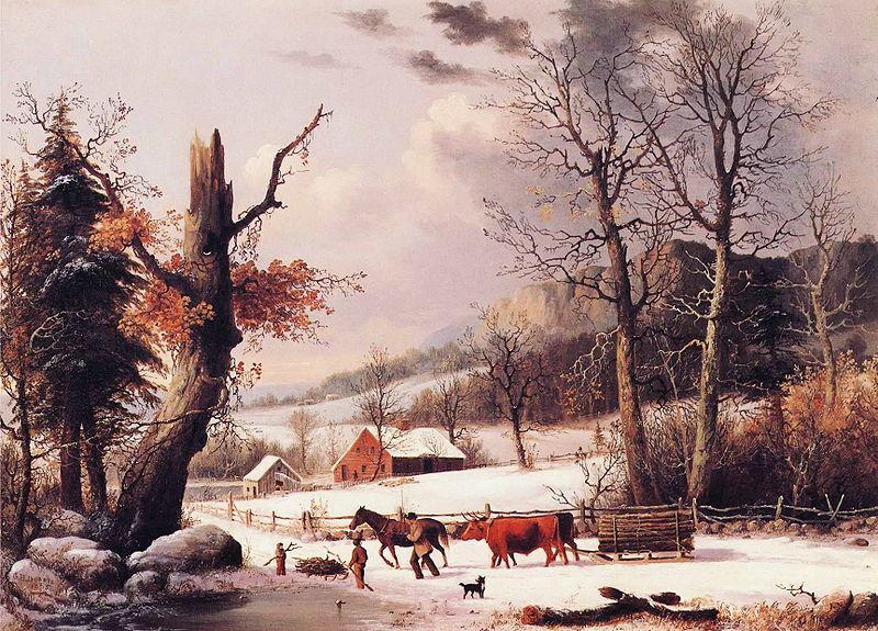 George Henry Durrie Gathering Wood for Winter Germany oil painting art